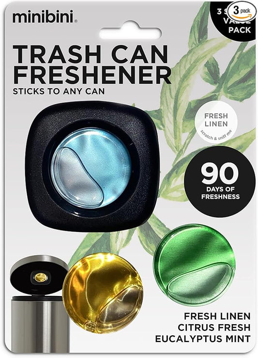 Minibini Trash Can Deodorizer and Odor Eliminator, Garbage Can Air Freshener and Odor Control Up to 90 Days, Device Plus Refill