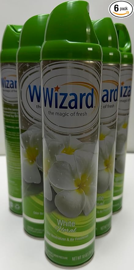 Wizard The Magic of Fresh | Odor Neutralizer & Air Freshener - 10 Oz. White Floral (Pack of 6) (Packaging May Vary)