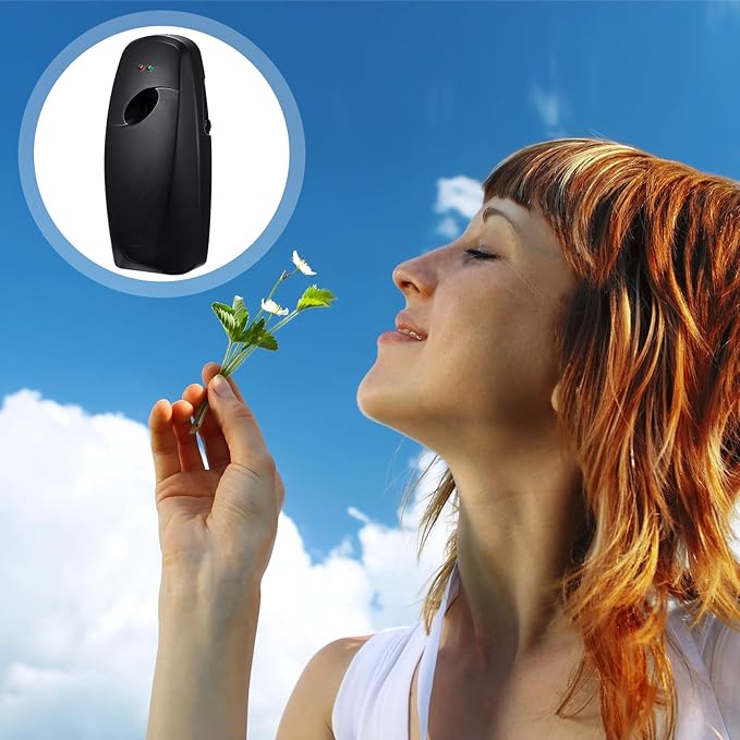 Maxcheck 12 Pcs Automatic Air Freshener Spray Dispenser Automatic Spray Dispenser for Bathroom Battery Operated Free Standing or Wall Mounted Restroom Bedroom Sprayer(Black)