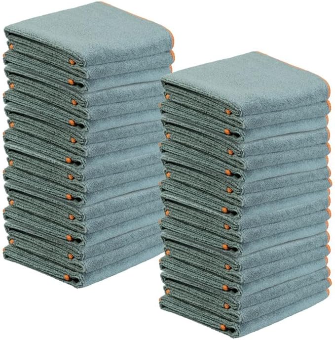 Superio Grey Microfiber Cleaning Cloth for Cars, Kitchen, Bathroom 16x16 Miracle Cloth, Lint Free Rags for Cleaning House, Washable Reusable, No Detergents Needed, Scratch & Streak Free, 36 Pack