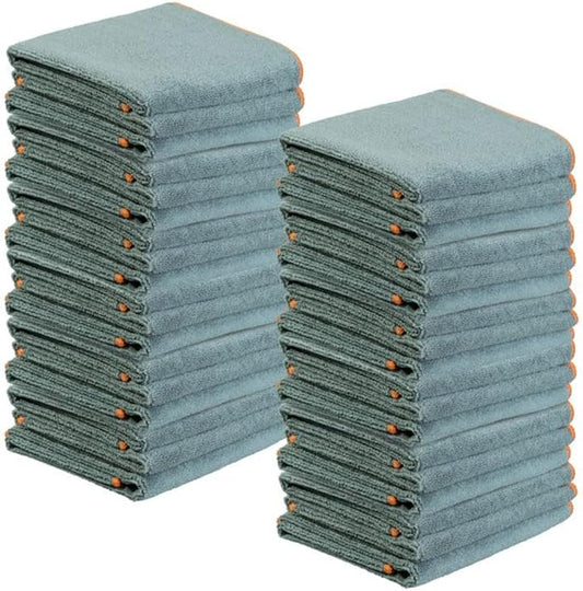 Superio Grey Microfiber Cleaning Cloth for Cars, Kitchen, Bathroom 16x16 Miracle Cloth, Lint Free Rags for Cleaning House, Washable Reusable, No Detergents Needed, Scratch & Streak Free, 36 Pack