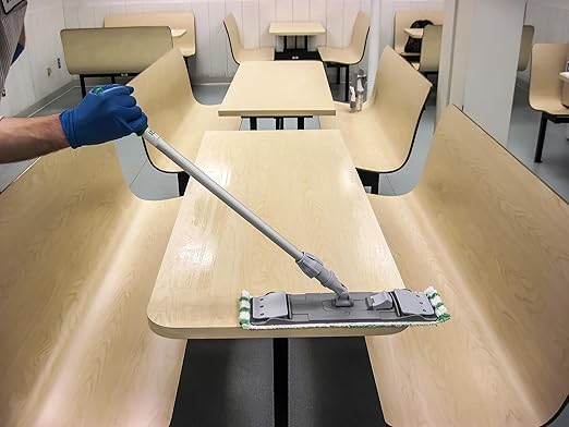 Unger Commercial Desk and Table Cleaning Kit - Dual-Compartment Bucket with Flat Mop System for Offices Schools & Facilities, Efficient Surface Cleaning System - CK047