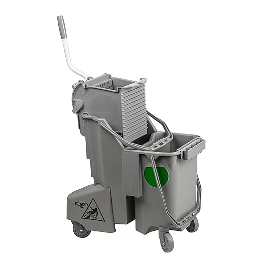 Unger Commercial Desk and Table Cleaning Kit - Dual-Compartment Bucket with Flat Mop System for Offices Schools & Facilities, Efficient Surface Cleaning System - CK047