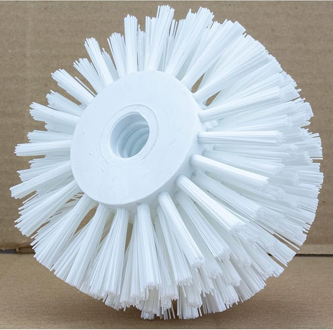 SPARTA Industrial Tank Brush Head Pipe Brush Head, Drain Brush with 3/4" Thread Hole (Handle Not Included) for Commercial Use, Plastic, 5 x 3.9 Inches, White, (Pack of 2)