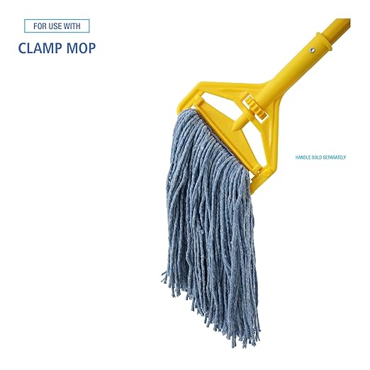 Boardwalk BWK2016B #16 Cut-End Standard Head Cotton/Synthetic Fiber Mop Head - Blue (12/Carton)