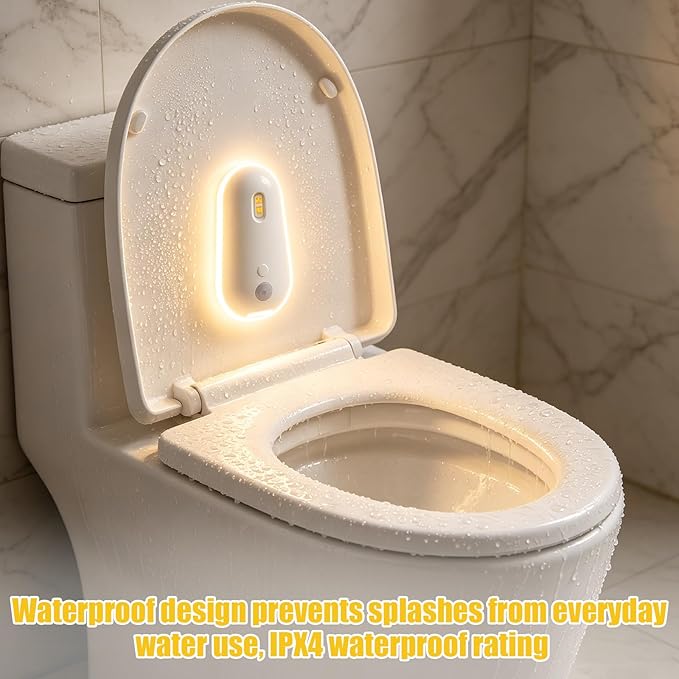 Self Cleaning UV Toilet Sanitizer Light, Motion-Activated Toilet Cleaning Light, USB Rechargeable, Night Light Adhesive-Mounted for Shared Bathrooms, For Elderly