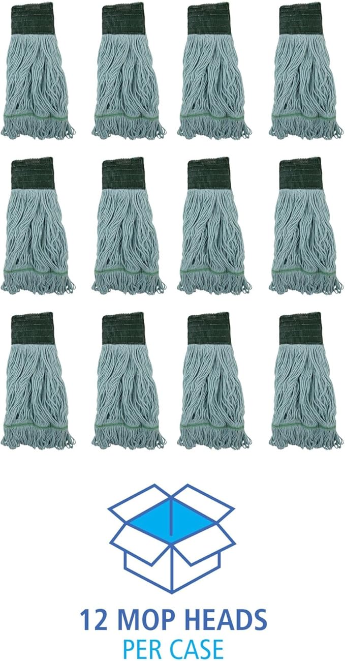 Boardwalk EchoMop with Looped-End Wet Head, Synthetic/Cotton, Medium, Blue, 12/Carton