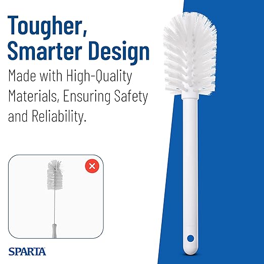 SPARTA 367600TC02 Plastic Household Dish Brush, Dish Brush, Dish Scrub Brush With Lightweight Or Break Resistant? For Cleaning, 11 Inches, White