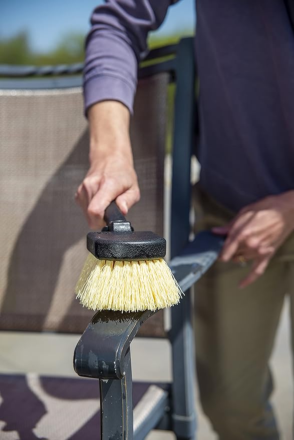 Harper 37518100 Deck/Patio Cleaning Set with 60 in. Handle Deck Brush, Heavy Duty Corn Broom, Scrubbing Brush and Long Reach Scrubbing Brush