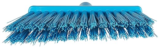 Vikan 29143 Broom,Angle Cut,Stiff,11",PP/PET,Blue