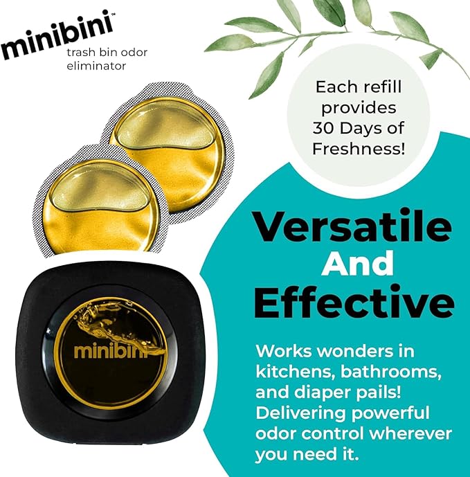 Flint MiniBini Odor Eliminating Device, 30 Day Kitchen, Bathroom, and Garbage Can Deodorizer with Fresh Lemon Scent