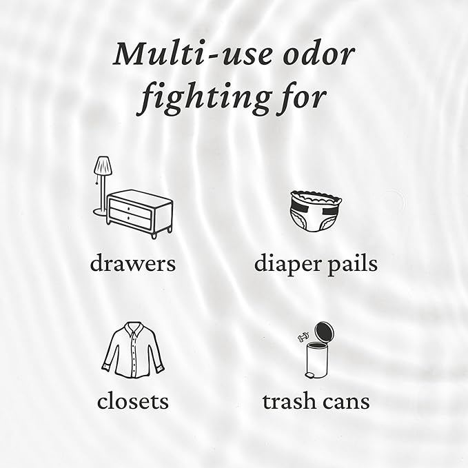 Fresh Wave Odor Removing Fresh Pod | 2 Refillable Fresh Pods & 2 Fresh Wave Packs | Safer Odor Relief | Natural Plant-Based Odor Eliminator for Small Spaces | Garbage Cans, Closets & Lockers