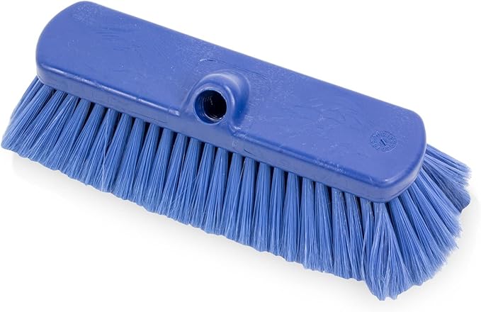 SPARTA 41278EC14 Flo-Thru Plastic Wall Scrub Brush, Equipment Brush With Soft Nylex Bristles For Industrial Kitchens, Hospitals, Commercial Cleaning, 4 Inches, Blue, (Pack of 12)