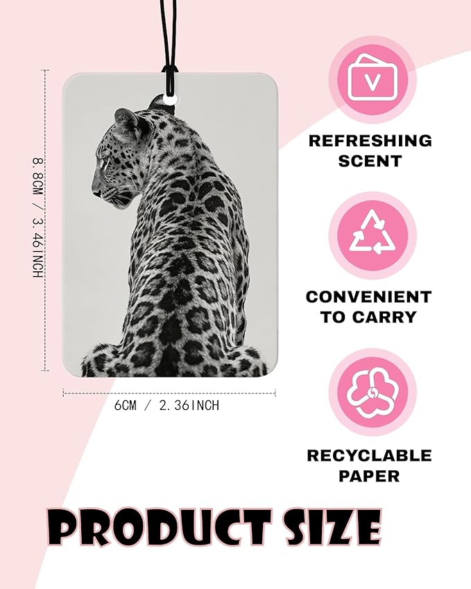 Retro Fashion Leopard Orange Citrus Car Air Freshener 4pcs, Eclectic Maximalist Champagne Cheers Sexy Lips Hanging Scents Car Accessories Interior Mirror Decor for Women Girls