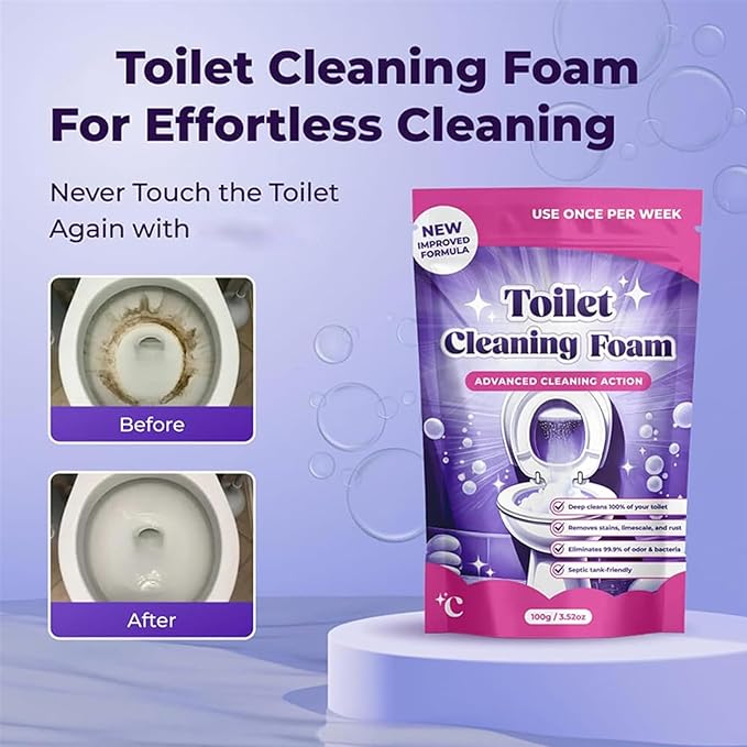 Fizz Clean Toilet Bowl Cleaner, 2026 New Fizzclean Toilet Cleaning Foam, Fast-Foaming Formula for a Fresh, With Minimal Effort (2pc)