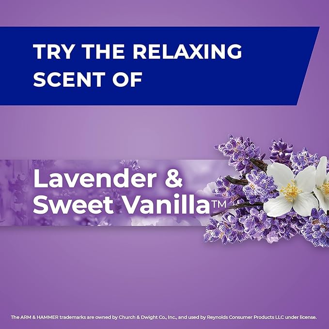 Hefty Small Trash Bags, Flap Tie, Lavender & Sweet Vanilla Scent, 4 Gallon, 26 Count