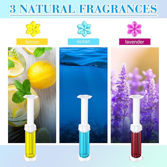 Flower Stamp Toilet Gels Toilet Stain Removal Cleaning Air Freshener Flower Stamps Pack for Bathtubs Bathroom (3 Colors,3 Pcs)
