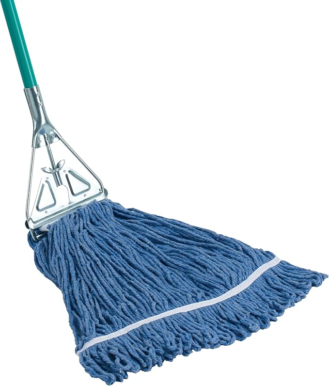 Winco Yarn Mop Head, 32-Ounce, 4 Ply Loop End, Blue