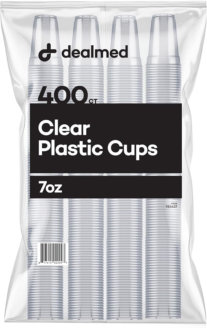 Dealmed Professional 7 oz. Disposable Plastic Cups - 100% Recyclable for Healthcare, Dental, Veterinary & Food Service Use (Pack of 400)