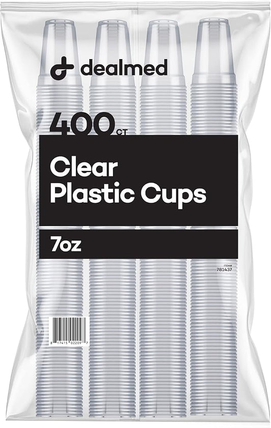 Dealmed Professional 7 oz. Disposable Plastic Cups - 100% Recyclable for Healthcare, Dental, Veterinary & Food Service Use (Pack of 400)