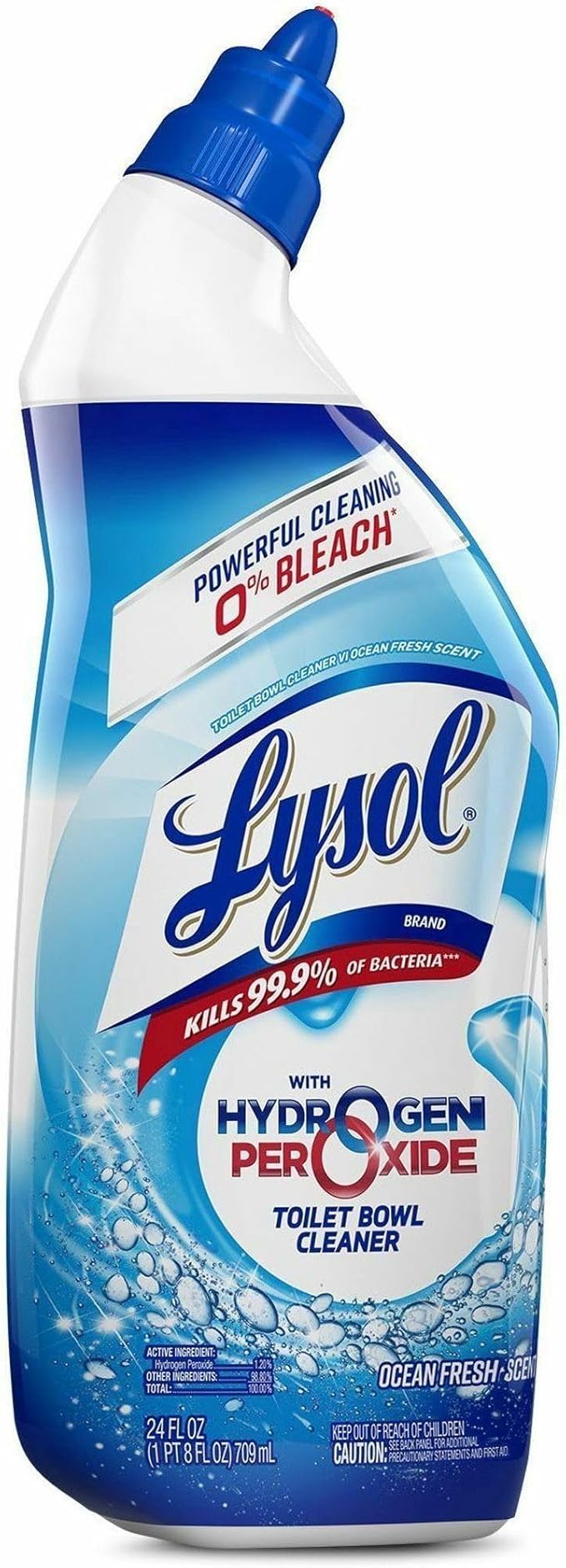 Lysol Hydrogen Peroxide Toilet Cleaner - 24 fl oz (0.8 quart) - Ocean Fresh Scent - Blue - 9/Carton - 98011CT