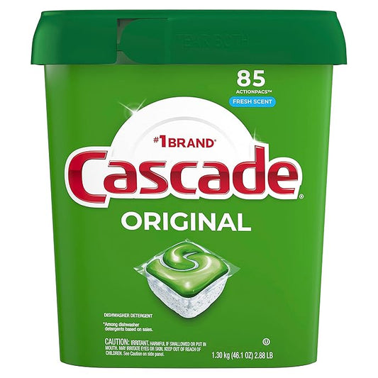 Cascade Original ActionPacs, Dishwasher Detergent Pods, Fresh, 85 Count