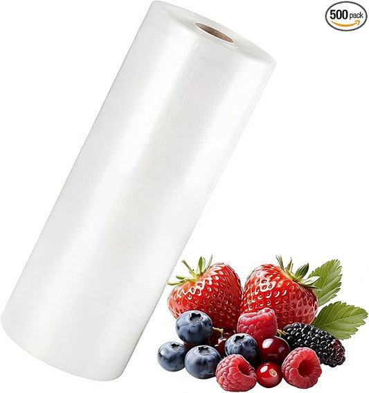 Clear Plastic Bags Roll - 1 Roll 10x14 Food Storage bags, Leakproof Perforated Produce Bags, Vegetables, Fruits, Pet Waste, Trash Can Liners，Food Storage Bags, 500 Bags/Roll