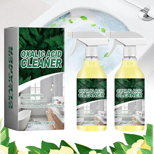 Oxalic Acid Cleaner For Bathroom,Oxalic Acid Cleaner Spray,Oxalic Acid Stain Cleaner,Powerful Stain Removal Spray,Multi-Surface Stain Remover For Bathtub, Porcelain, Tiles (2PC)