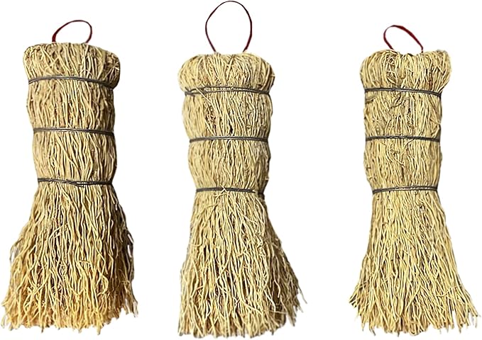 Coladera Set of 3 Natural Fiber Dish Brush Cleaners Mexican Escobetas Molcajete with Hangers Sustainable Kitchen Cleaning Scrubber Brushes for Pots Sinks and Pans Cepillo Limpia Trastes Yellow