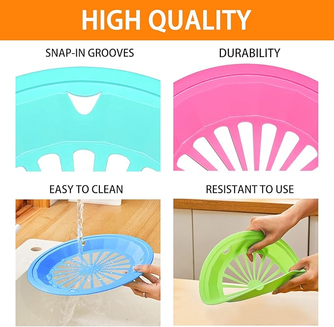 EBIGIC Paper Plate Holders 4 Packs with Snap-in Grooves 10.5 Inch Plastic Paper Plate Holders Reusable 4 Color Heavy Duty Supports for Picnic Party Dinner
