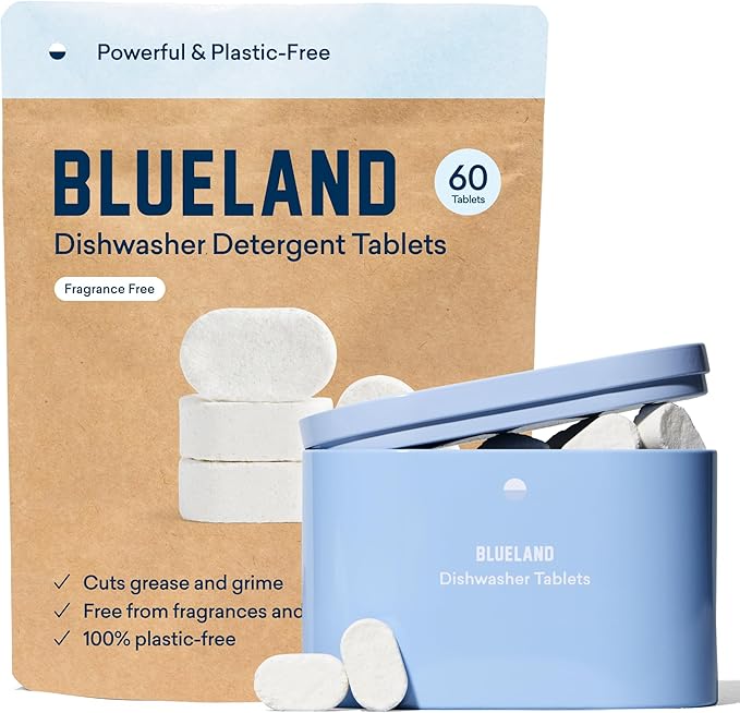 BLUELAND Dishwasher & Toilet Cleaner Duo | Dishwasher Detergent Tablet Starter Set | Toilet Bowl Cleaner Starter Set | No Harsh Chemicals, Plant-Based | Natural, Sustainable