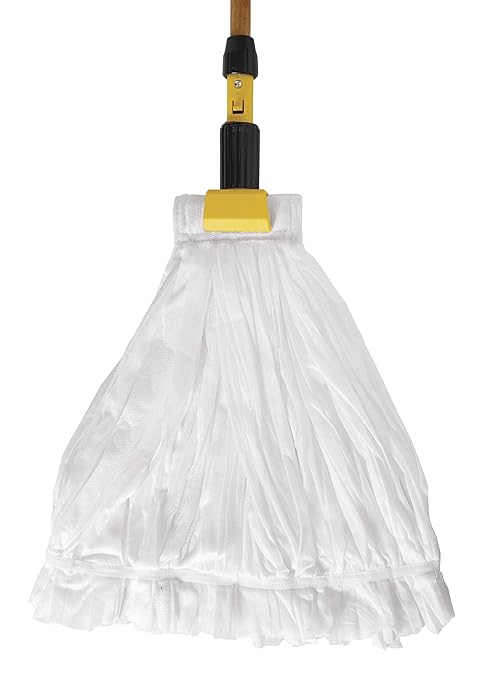 Rubbermaid Commercial Large Disposable Mop- 5 Inch Headband Janitorial Cleaning Supplies and Equipment for Mopping White