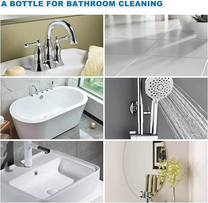 Bathroom Descaler Foam Cleaner Spray, Stubborn Stains Cleaner for Tiles, Faucets, Tubs & Glass, 60ml Each - All-Purpose Bathroom Stain Remover, Fresh Scent (1)