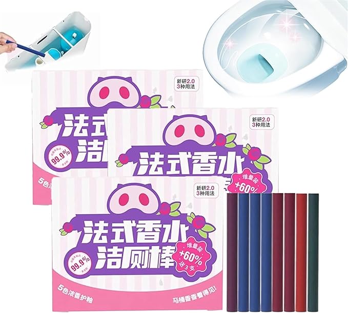 Multi-Functional Concentrated Toilet Cleaning Sticks, Toilet Tank Cleaner Cleaning Perfume Stick, Toilet Bowl Cleaners Drop in Tank, Bowl Freshener for Bathroom, Long-Lasting Freshness (1, 3 Box)