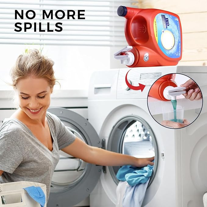 KMOUANTS [2 Pack] Laundry Detergent dispenser Nozzle Switch Holder, Upgraded Nozzles Switch Easily，detergent and softener accessories Fits Most Economic Sized Bottles、laundry room organization