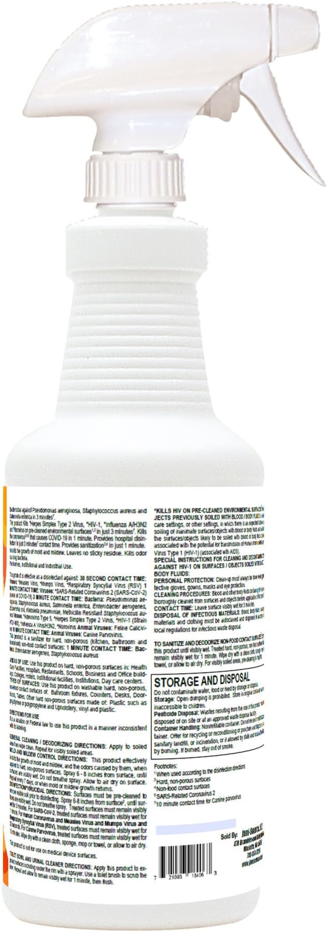 Fizzy RTU Disinfectant Cleaner Spray, Hydrogen Peroxide, Sparkling Zest Scent, Ready to Use, 32 oz Quart – For Hard Non-Porous Surfaces