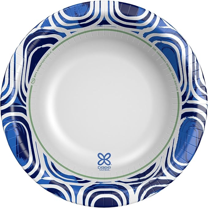 Dixie Ultra, Large Paper Bowls, 20 Oz, 150 Count (6 packs of 25 bowls), Microwave Safe, Compostable, Disposable Bowls Great For Breakfast, Lunch, And Dinner Meals