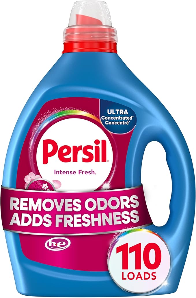Persil Intense Fresh Everyday Clean Laundry Detergent Liquid, 82.5 Fl Oz, 110 Loads, Ultra Concentrated Laundry Soap, Deep Cleaning & Lasting Freshness, All Water Temperatures, HE Safe