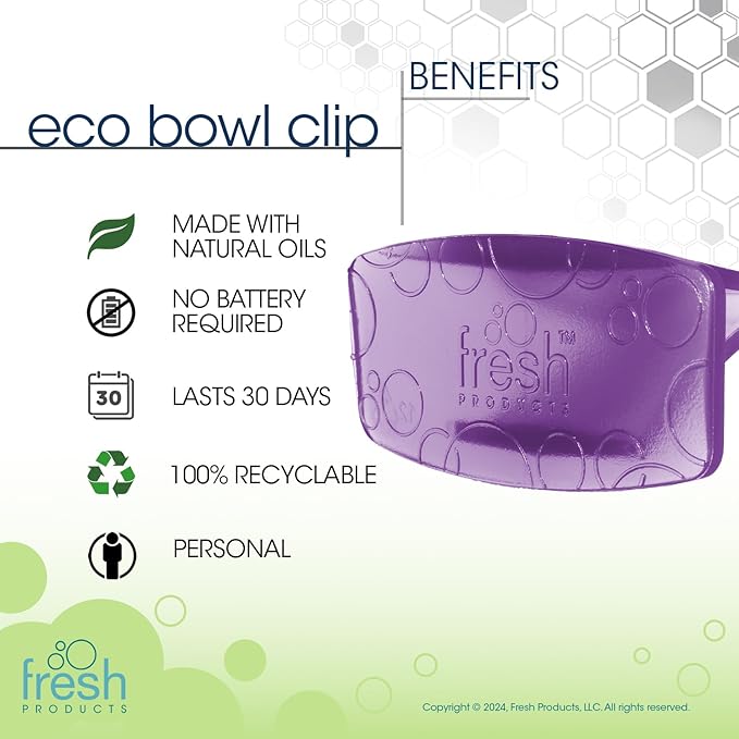 Fresh Products Eco Bowl Clip 2.0 Toilet Bowl Air Freshener, Fabulous Lavender Scent, 4 Clips