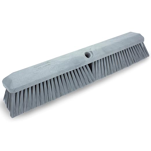 SPARTA Omni Sweep – 18" Heavy Duty Broom Head for Outdoor and Indoor Use, Nonabsorbent Block, Multi-Surface Deck Brush for Garage, Patio, Kitchen, and Concrete, Gray, Pack of 12