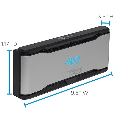 Georgia-Pacific ActiveAire Automated in-Stall Air Freshener Dispenser by GP PRO (Georgia-Pacific); Stainless Finish; 56764; 9.500" W x 1.170" D x 3.500" H