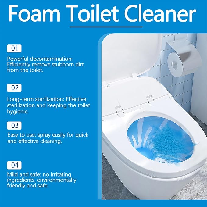 Foam Toilet Cleaner, Advanced Cleaning Action, Weekly Use；Toilet Bowl Cleaner; Toilet Bowl Powerful Cleaner-2Pack