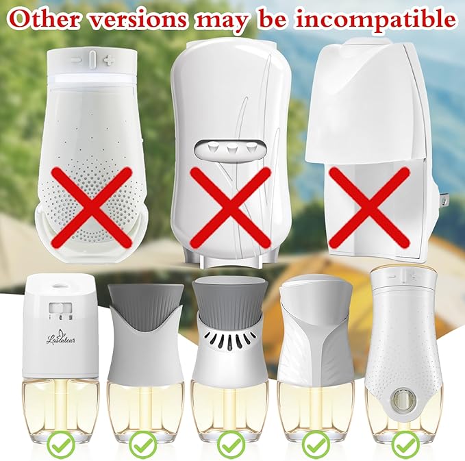 Plug In Air Freshener Refills, 12 Pack Citronella Scented Oil, Summer Fresh Aroma, Compatible with Air Wick & Glade, Not for Glade Plus, Home Fragrance 7.92 Fl Oz for Indoor, Backyard, Hallway