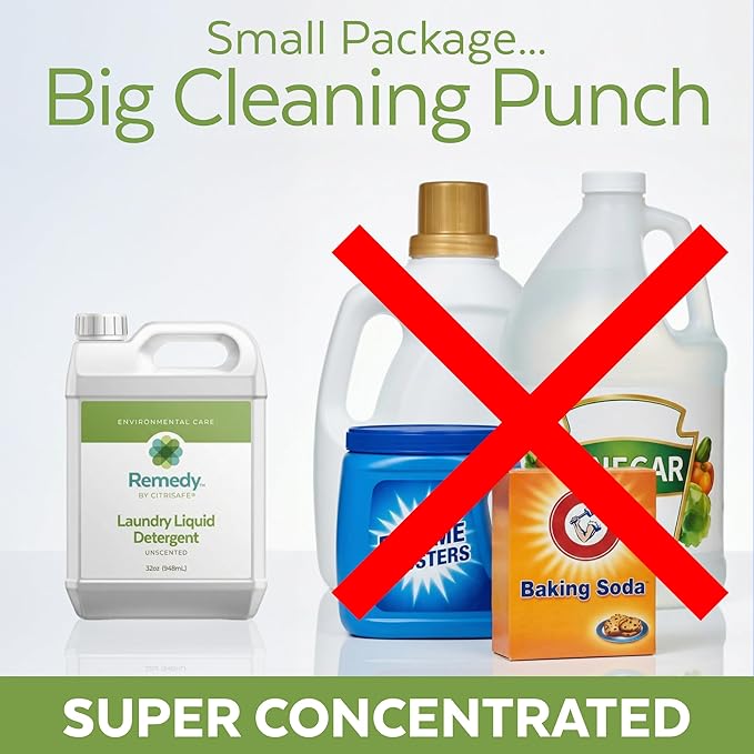 Remedy Laundry Liquid Detergent - Environmentally-Friendly Concentrated Laundry Detergent - 32oz