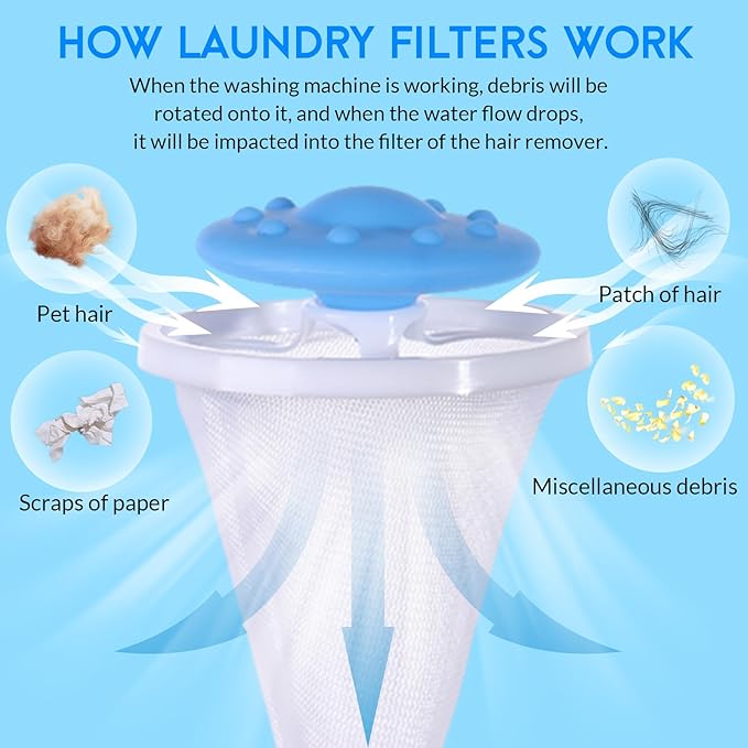 2026 Upgraded Pet Hair Remover for Laundry, Lint Catcher for Washing Machines, Laundry Pet Hair Catcher, Cat and Dog Hair Washing Machine Catcher 3PCS，for Use with Top-Loading Washing Machines；
