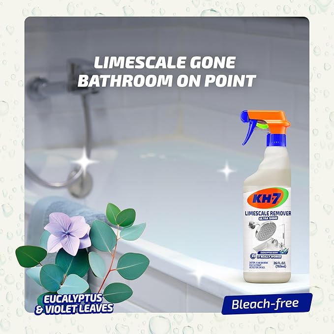 KH-7 Limescale Remover Spray – Removes & Prevents Limescale Build-Up | For Shower, Tiles, Sink & Fixtures | 26 oz