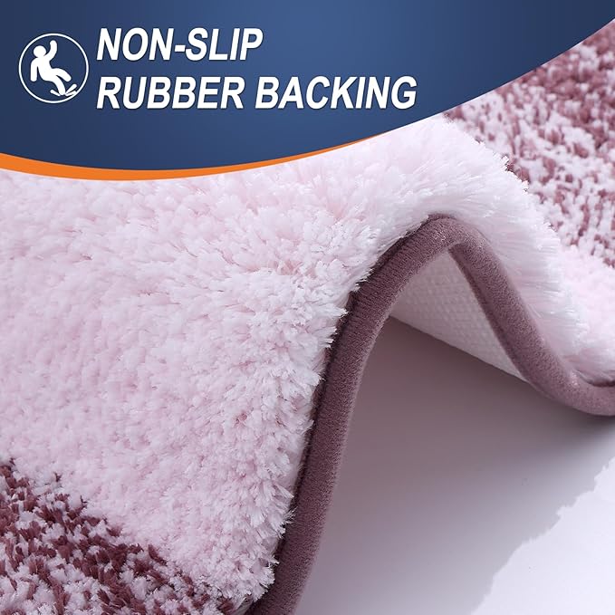 OLANLY Large Bathroom Rugs Mat 50x30, Extra Soft Absorbent Microfiber Bath Rugs, Rubber Backing, Quick Dry, Machine Washable Bath Mats for Bathroom Floor, Tub and Shower, Home Decor Accessories, Mauve