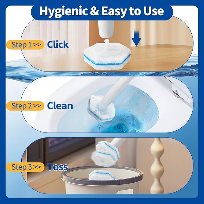 120 Count Toilet Bowl Wand Refills, Disposable Toilet Cleaner Refills, Disposable Wand Heads Compatible with Clorox and The Most Toilet Brushes