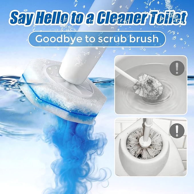30Pcs Disposable Toilet Wand Refills Compatible with Clorox Toilet Wand. Easy Cleaning Toilet Bowl Fiber Wand Heads Compatible with Most Toilet Brushes