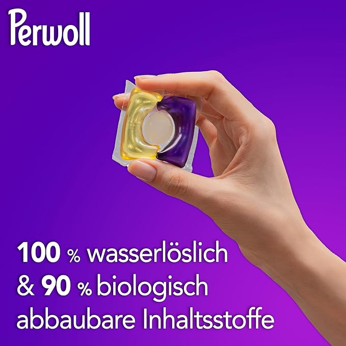 Perwoll Caps Black Detergent (19 Washes) | All-in-1 Detergent | Caps Gently Clean and Renew Colors & Fibers | For All Dark Textiles | With Triple-Renew Technology